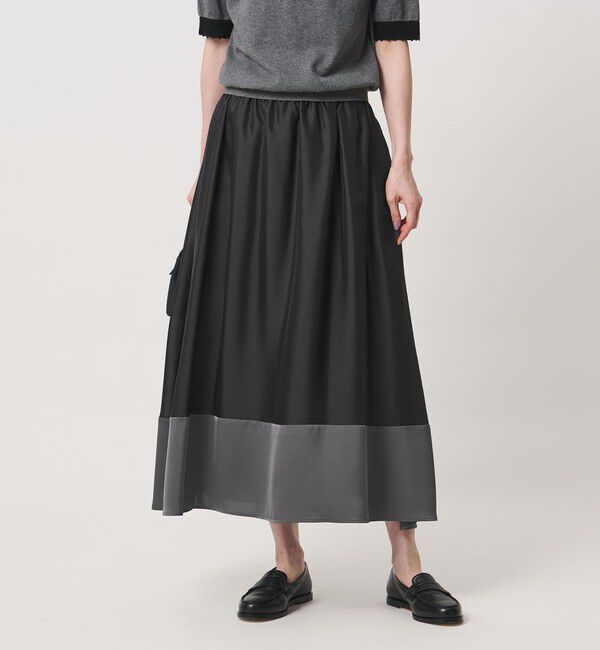 UNITED ARROWS「シルキー ギャザー スカート ‐ウォッシャブル‐」|スカート|BLACK