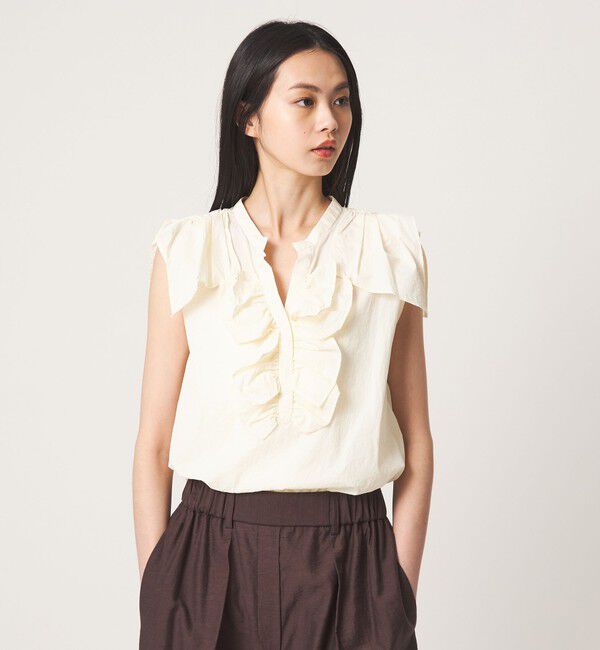 EMMEL REFINES「＜EMMEL REFINES＞EM フリルレイヤード ブラウス」|シャツ・ブラウス|OFF WHITE
