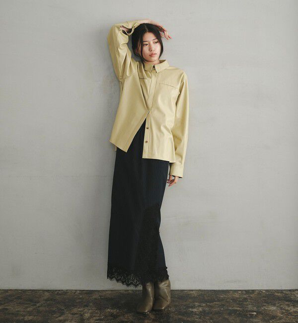EMMEL REFINES「＜EMMEL REFINES＞EM レザーライク シャツ」|シャツ・ブラウス|