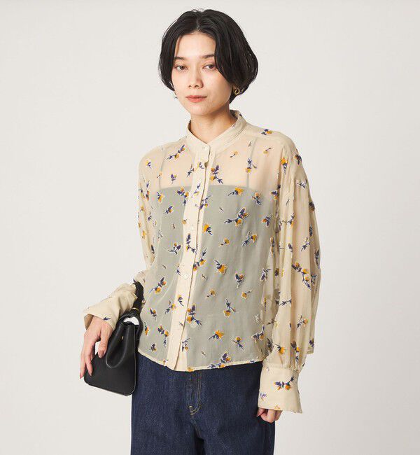 UNITED ARROWS green label relaxing「シアー フラワー シャツ」|シャツ・ブラウス|