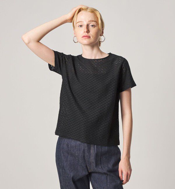 STEVEN ALAN「＜Steven Alan＞レース Tシャツ」|Tシャツ・カットソー|BLACK