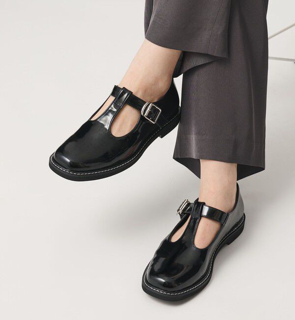 BEAUTY&YOUTH UNITED ARROWS「レザーライク Tストラップ ローファー」|ビジネス・ドレスシューズ|