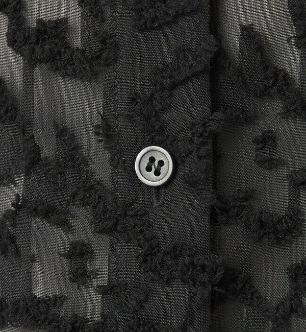 BEAUTY&YOUTH UNITED ARROWS「【WEB限定】シアージャガード バンドカラーフレンチスリーブブラウス ウォッシャブル」|シャツ・ブラウス|