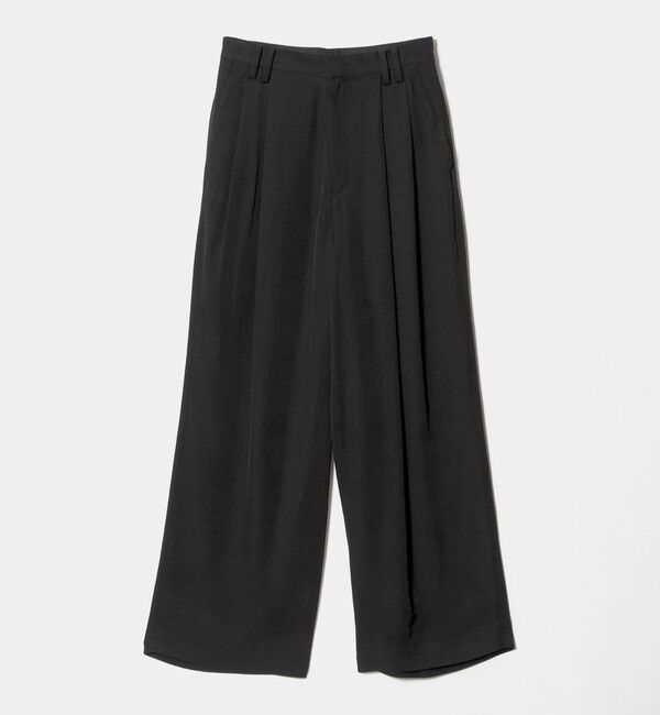 BEAUTY&YOUTH UNITED ARROWS「アセテート 2タック ワイドストレートパンツ ウォッシャブル」|その他|BLACK