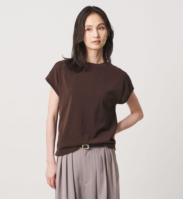 UNITED ARROWS「ミニハイネック フレンチスリーブ ニット リンキング -ウォッシャブル-」|ニット・セーター|