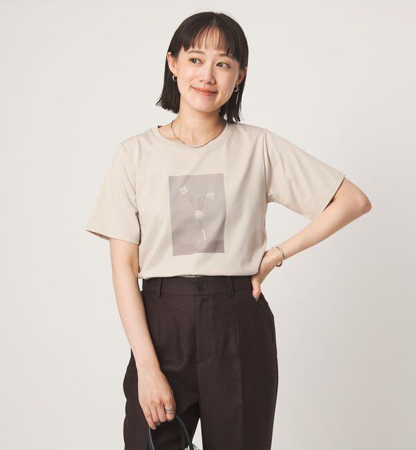 UNITED ARROWS green label relaxing「ロゴ ショートスリーブ プルオーバー カットソー 接触冷感」|Tシャツ・カットソー|NATURAL