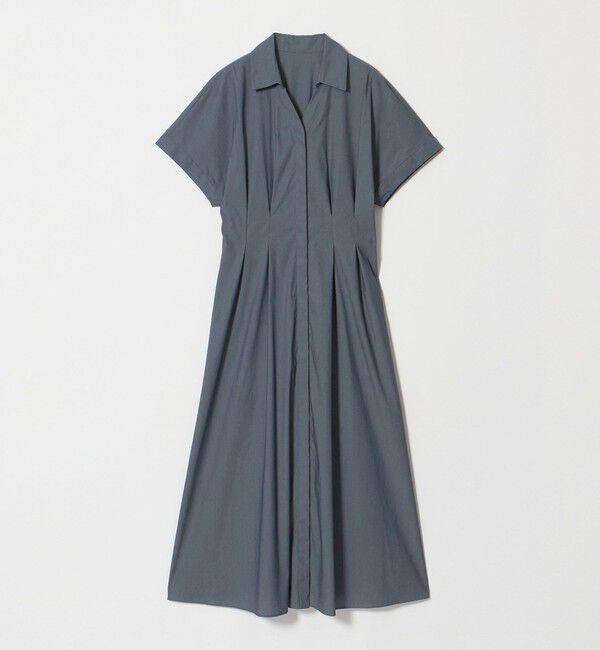 UNITED ARROWS green label relaxing「［size SHORTあり］シャツ襟 フィット＆フレア タック ショートスリーブ ワンピース」|ワンピース|