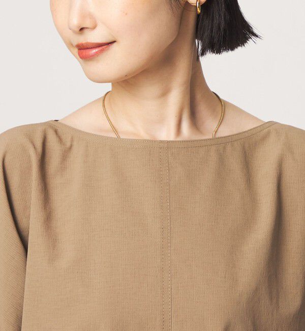 UNITED ARROWS green label relaxing「Breeze Cool ボートネック 7分袖 ブラウス マシンウォッシャブル 吸水速乾 通気性 UVカット」|シャツ・ブラウス|