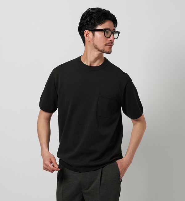 BEAUTY&YOUTH UNITED ARROWS「【WEB限定 WARDROBE SMART】マシーンウォッシュ 1ポケット ニット Tシャツ【抗菌防臭】」|Tシャツ・カットソー|