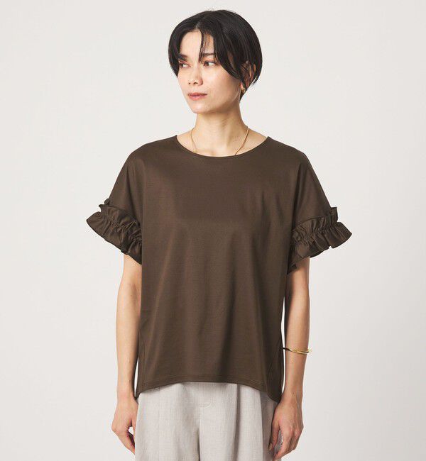 UNITED ARROWS green label relaxing「ソデフリル Tシャツ 汗染み防止」|Tシャツ・カットソー|