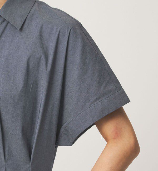 UNITED ARROWS green label relaxing「［size SHORTあり］シャツ襟 フィット＆フレア タック ショートスリーブ ワンピース」|ワンピース|