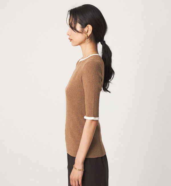 UNITED ARROWS green label relaxing「ハイショク リブ ハーフスリーブ プルオーバー ニット」|ニット・セーター|