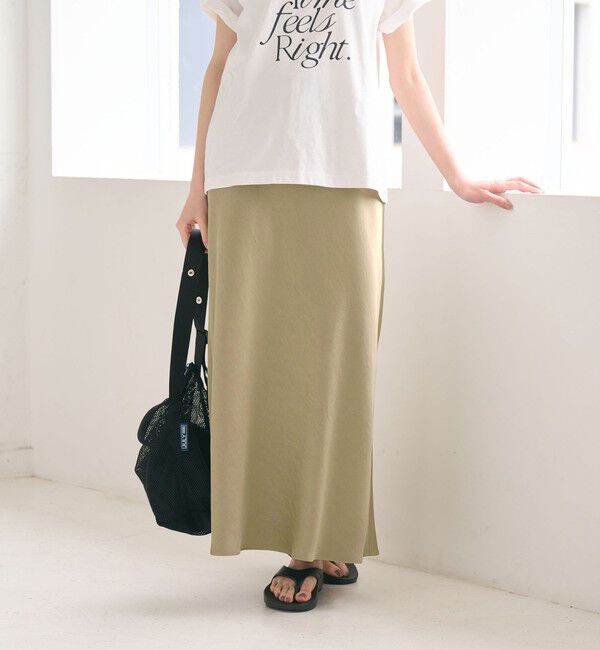 BEAUTY&YOUTH UNITED ARROWS「ポリエステルサテン マーメイドフレアスカート 」|スカート|BEIGE