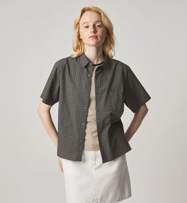 STEVEN ALAN「＜Steven Alan＞チェック ショートスリーブ シャツ」|シャツ・ブラウス|BLACK