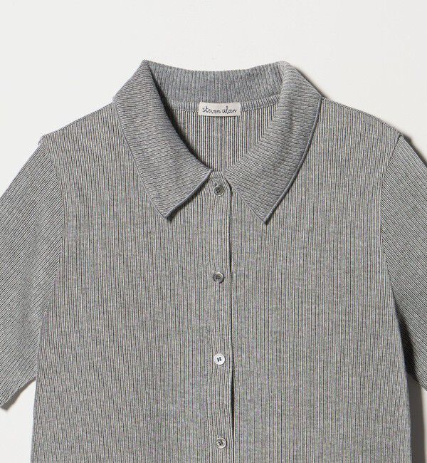 STEVEN ALAN「＜Steven Alan＞リブ ハーフスリーブ シャツカーディガン」|カーディガン|