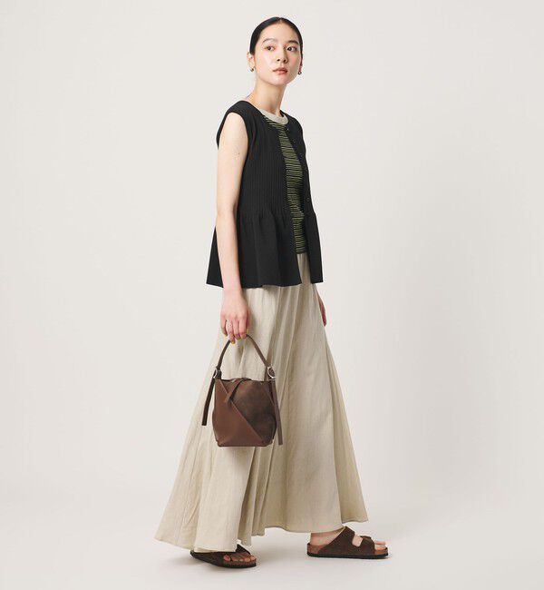 BEAUTY&YOUTH UNITED ARROWS「【WEB限定 Wardrobe DAILY MINIMAL】ペプラム2WAY ノースリーブリブニット ウォッシャブル」|ニット・セーター|BLACK