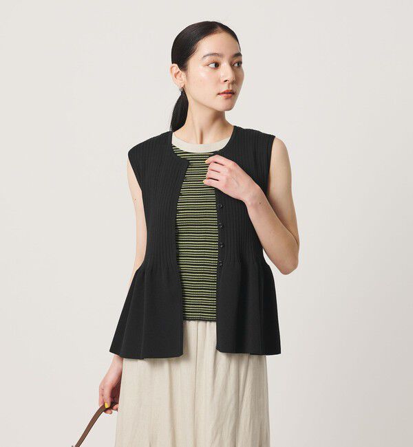 BEAUTY&YOUTH UNITED ARROWS「【WEB限定 Wardrobe DAILY MINIMAL】ペプラム2WAY ノースリーブリブニット ウォッシャブル」|ニット・セーター|