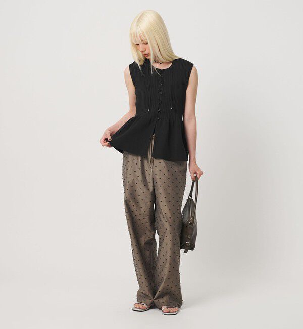 BEAUTY&YOUTH UNITED ARROWS「【WEB限定 Wardrobe DAILY MINIMAL】ペプラム2WAY ノースリーブリブニット ウォッシャブル」|ニット・セーター|