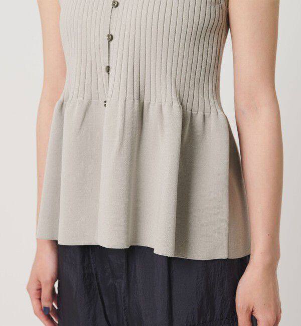 BEAUTY&YOUTH UNITED ARROWS「【WEB限定 Wardrobe DAILY MINIMAL】ペプラム2WAY ノースリーブリブニット ウォッシャブル」|ニット・セーター|