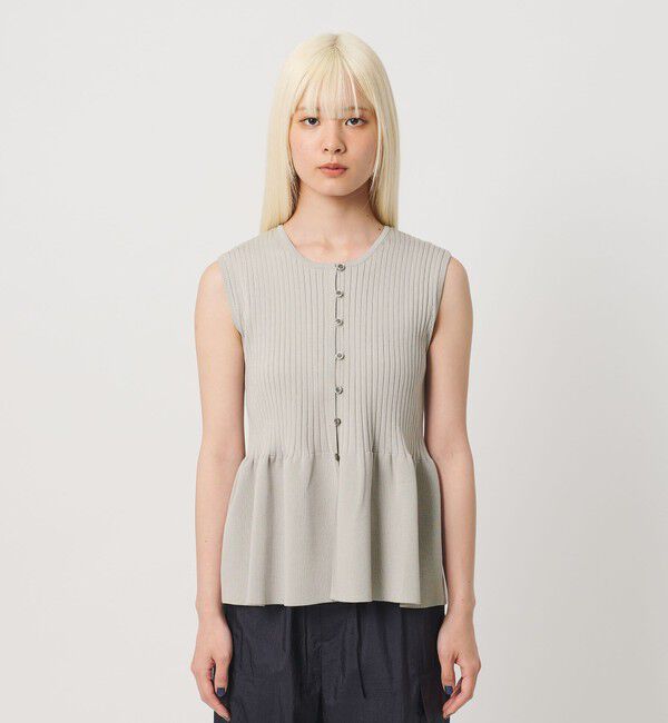 BEAUTY&YOUTH UNITED ARROWS「【WEB限定 Wardrobe DAILY MINIMAL】ペプラム2WAY ノースリーブリブニット ウォッシャブル」|ニット・セーター|