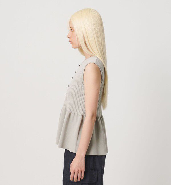 BEAUTY&YOUTH UNITED ARROWS「【WEB限定 Wardrobe DAILY MINIMAL】ペプラム2WAY ノースリーブリブニット ウォッシャブル」|ニット・セーター|