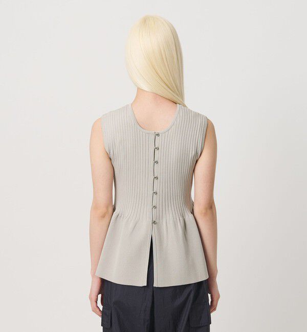 BEAUTY&YOUTH UNITED ARROWS「【WEB限定 Wardrobe DAILY MINIMAL】ペプラム2WAY ノースリーブリブニット ウォッシャブル」|ニット・セーター|