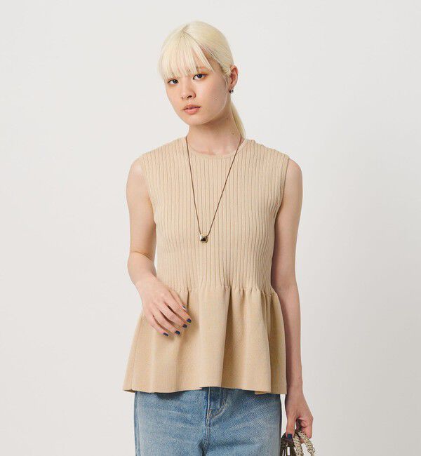 BEAUTY&YOUTH UNITED ARROWS「【WEB限定 Wardrobe DAILY MINIMAL】ペプラム2WAY ノースリーブリブニット ウォッシャブル」|ニット・セーター|