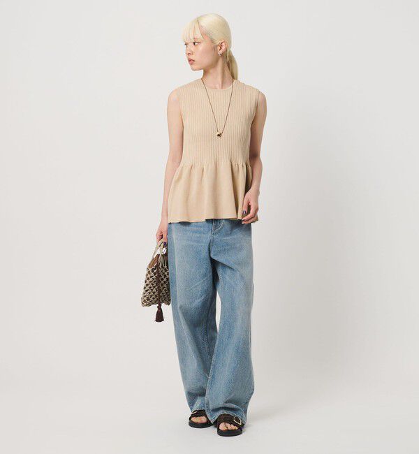 BEAUTY&YOUTH UNITED ARROWS「【WEB限定 Wardrobe DAILY MINIMAL】ペプラム2WAY ノースリーブリブニット ウォッシャブル」|ニット・セーター|