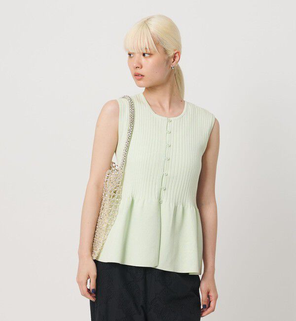 BEAUTY&YOUTH UNITED ARROWS「【WEB限定 Wardrobe DAILY MINIMAL】ペプラム2WAY ノースリーブリブニット ウォッシャブル」|ニット・セーター|