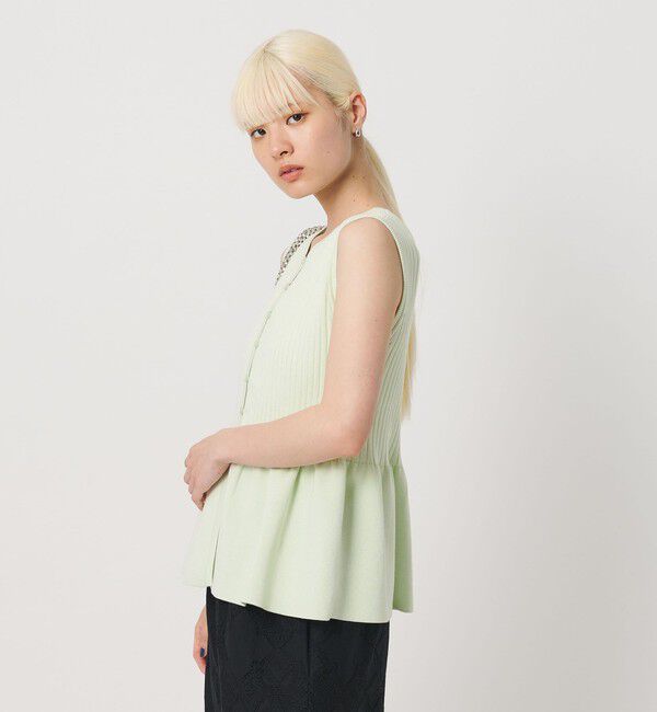 BEAUTY&YOUTH UNITED ARROWS「【WEB限定 Wardrobe DAILY MINIMAL】ペプラム2WAY ノースリーブリブニット ウォッシャブル」|ニット・セーター|