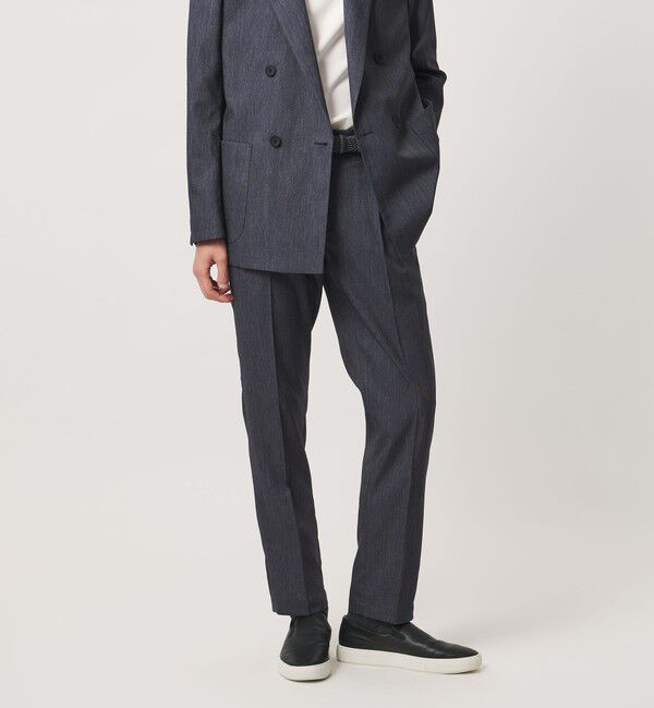 UNITED ARROWS「テックデニム 1プリーツ パンツ UA COZY ウォッシャブル ヨコストレッチ」|スラックス|