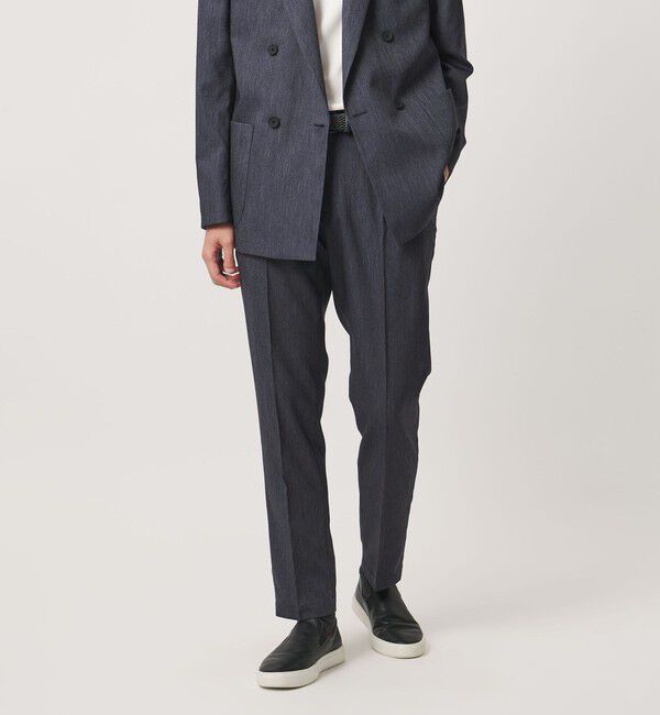 UNITED ARROWS「テックデニム 1プリーツ パンツ UA COZY ウォッシャブル ヨコストレッチ」|スラックス|
