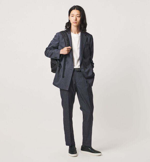 UNITED ARROWS「テックデニム 1プリーツ パンツ UA COZY ウォッシャブル ヨコストレッチ」|スラックス|