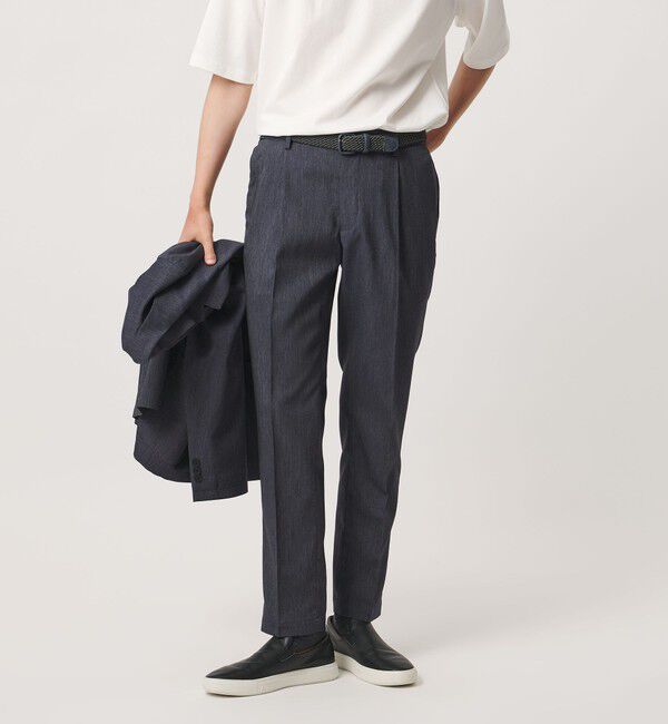 UNITED ARROWS「テックデニム 1プリーツ パンツ UA COZY ウォッシャブル ヨコストレッチ」|スラックス|