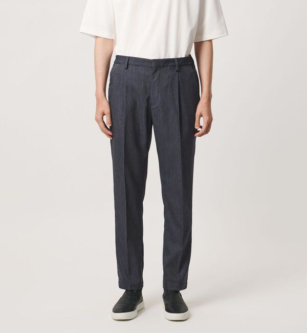 UNITED ARROWS「テックデニム 1プリーツ パンツ UA COZY ウォッシャブル ヨコストレッチ」|スラックス|