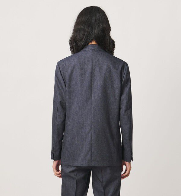 UNITED ARROWS「テックデニム ダブル 4ボタン テーラードジャケット UA COZY ウォッシャブル ヨコストレッチ」|テーラードジャケット|