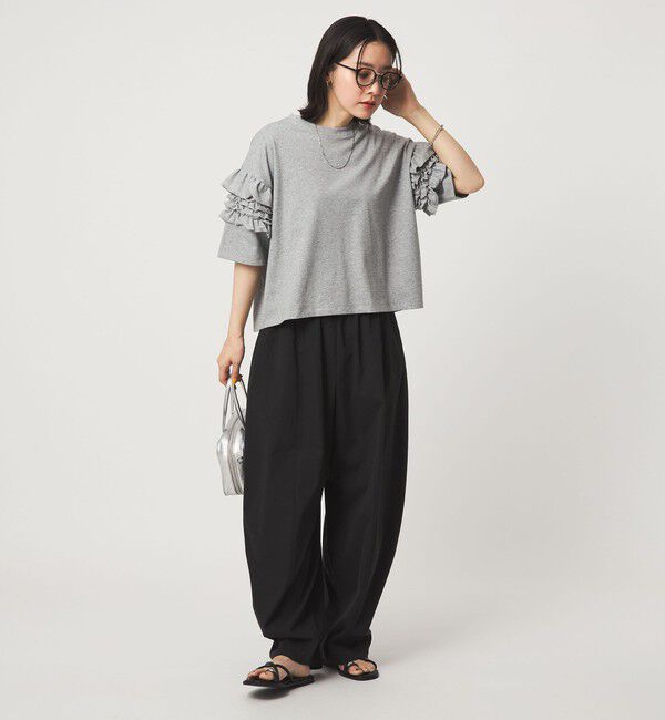 UNITED ARROWS green label relaxing「【WEB限定】＜at ease＞袖フリル  ショートスリーブ カットソー」|Tシャツ・カットソー|