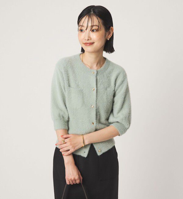 UNITED ARROWS green label relaxing「フラッフフェザー ハーフスリーブ ニット カーディガン」|カーディガン|