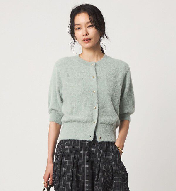 UNITED ARROWS green label relaxing「フラッフフェザー ハーフスリーブ ニット カーディガン」|カーディガン|