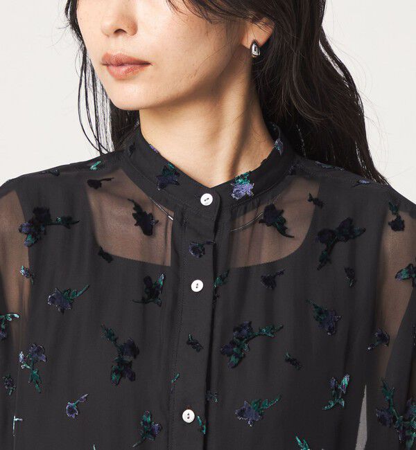 UNITED ARROWS green label relaxing「シアー フラワー シャツ」|シャツ・ブラウス|