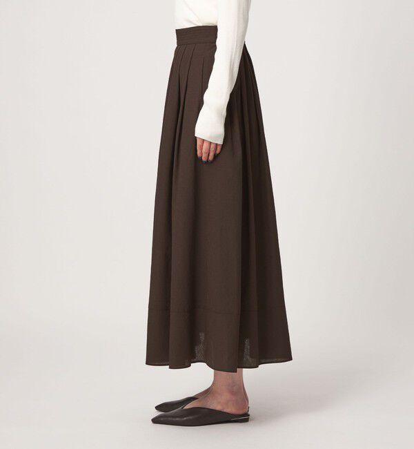 UNITED ARROWS green label relaxing「Breeze Cool タック スカート 2 マシンウォッシャブル 通気性 UVカット」|フレア|