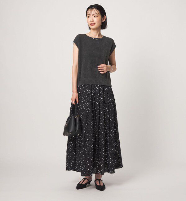 UNITED ARROWS green label relaxing「Breeze Cool タック スカート 2 マシンウォッシャブル 通気性 UVカット」|フレア|