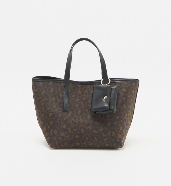 UNITED ARROWS green label relaxing「レオパードプリント メッシュ トートバッグ」|トートバッグ|BLACK