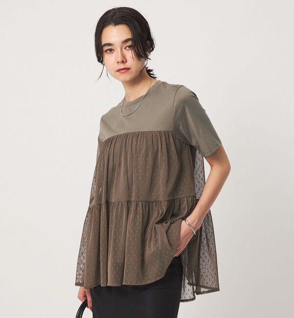 UNITED ARROWS green label relaxing「ドットチュール ティアード プルオーバー カットソー」|Tシャツ・カットソー|OLIVE