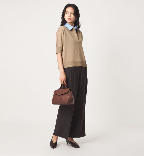 UNITED ARROWS green label relaxing「2WAY スキッパー シャツ プルオーバー ニット 5分袖 」|ニット・セーター|