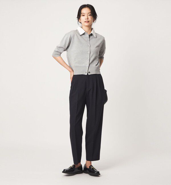UNITED ARROWS green label relaxing「2WAY レース ポロ襟 5分袖 ニット カーディガン」|カーディガン|