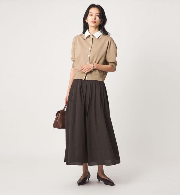 UNITED ARROWS green label relaxing「2WAY レース ポロ襟 5分袖 ニット カーディガン」|カーディガン|