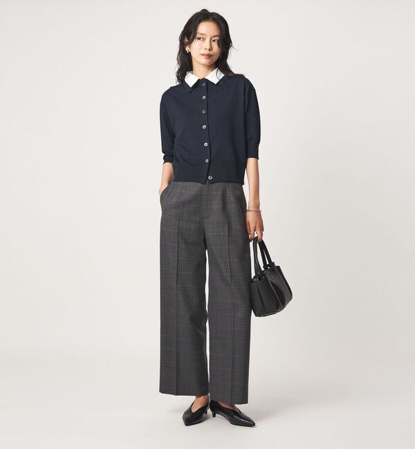 UNITED ARROWS green label relaxing「2WAY レース ポロ襟 5分袖 ニット カーディガン」|カーディガン|