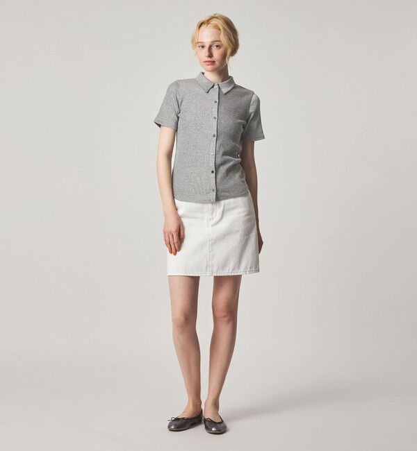 STEVEN ALAN「＜Steven Alan＞リブ ハーフスリーブ シャツカーディガン」|カーディガン|