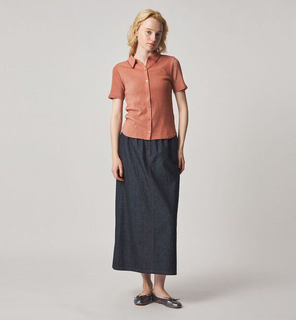 STEVEN ALAN「＜Steven Alan＞リブ ハーフスリーブ シャツカーディガン」|カーディガン|